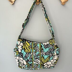 Vera Bradley Island Blooms Floral Patterned Shoulder Bag - Blue, Green and White